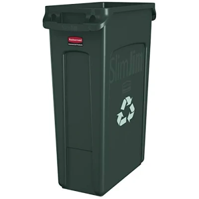 Abbildung von Rubbermaid Commercial Products 1883573 Slim Jim Step On Kunststoff Tretabfalleimer mit Pedal an der Breitseite, 30 L, Gelb