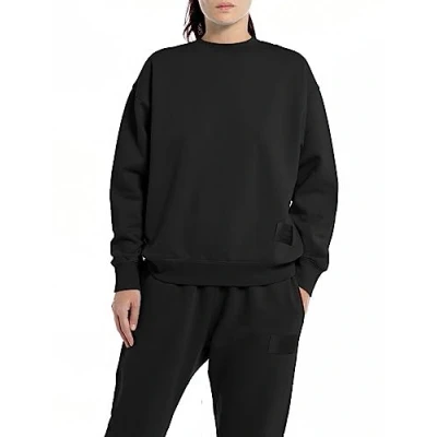 Abbildung von Replay Damen Sweatshirt aus Baumwolle Second Life Collection, Black 098 (Schwarz), S