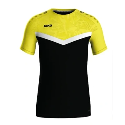Abbildung von JAKO Iconic T Shirt Schwarz, Soft Yellow, Gr.3XL Funktionsshirt Herren Kurzarm, Nachhaltiges Sport aus 100% recyceltem Polyester, Feuchtigkeitstransportierend und atmungsaktiv