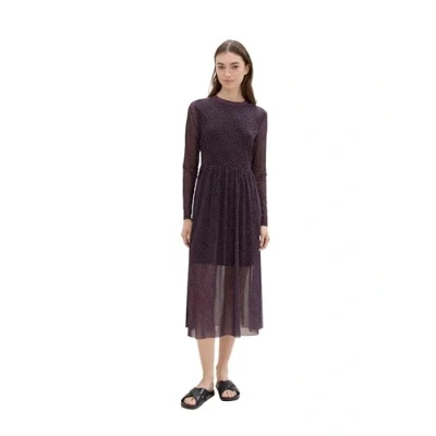 Abbildung von Tom Tailor Denim Damen Mesh Kleid mit Muster, 36311 Mauve Leo Print, XXL