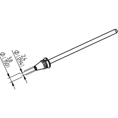 Abbildung von ERSA Entlötspitze 0742ED2438H für X Tool Vario Durchmesser innen 2,4 mm außen 3,8 Hochverzinnt