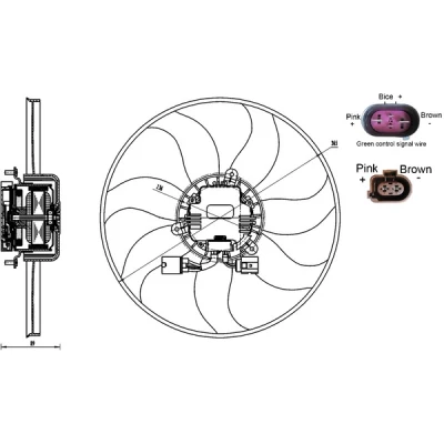 Abbildung von MAHLE ORIGINAL CFF 170 000S Lüfter 365 12 300 elektrisch ohne Kühlerlüfterrahmen (Zarge) VOLKSWAGEN: Touran I, Golf 5 Schrägheck, Caddy 3 Kombi