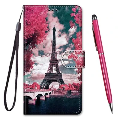 Abbildung von Toucasa für iPhone XR Hülle, Handyhülle XR,Premium Brieftasche PU Leder Flip [Kreativ Gemalt] Stoßfeste Case Handytasche Klapphülle Apple (6,1 Zoll),Eiffelturm