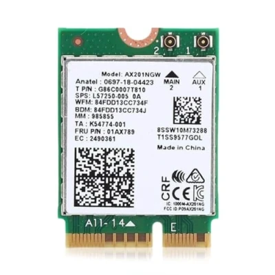 Abbildung von HighZer0 Electronics AX201 WiFi 6 Card Dual Band Wi Fi 2.4 Gbps CNVio2 M.2 for PC Supports Bluetooth 5.2 Requires Intel 10th+ Gen CPU with Windows 10+ or Linux AX201NGW (AX201)