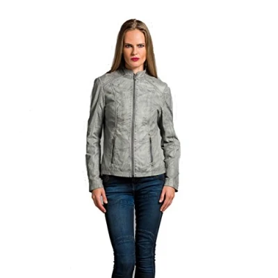 Abbildung von Urban Leather Fashion Lederjacke Rt01, Grau, 4XL