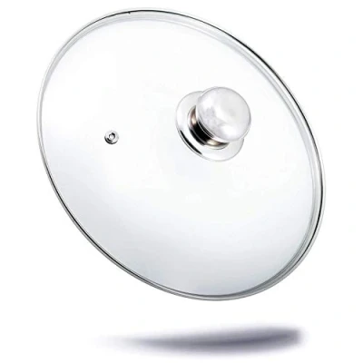 Abbildung von Kerafactum Topfdeckel Deckel aus Glas spülmaschinenfest hitzebeständiger Universaldeckel für Topf und Pfanne gehärtetes Qualitätsglas Glasdeckel Dampfloch hochwertiger Griff Edelstahl (14 cm)
