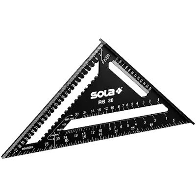 Abbildung von SOLA RS 30 5in1 Zimmermannswinkel Anschlagwinkel cm robuster Schreinerwinkel aus Aluminium mit metrischer Skala Multifunktionswinkel:Lineal, Anschlagwinkel, Gehrungswinkel, Winkelmesser