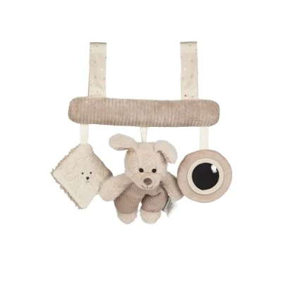 Abbildung von Sterntaler Spielzeug zum Aufhängen Bauernhof Babyspielzeug am Kinderbett, mit Rassel und Spiegel, Kinderwagenspielzeug Klettverschluss, Baby Mobile, sandfarben