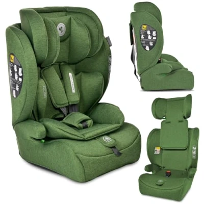 Abbildung von Lorelli Auto Kindersitz 9 36kg Adventure i Size 76 150 cm, mitwachsender Autositz für Kinder, Babysitz, Autokindersitz, Einstellbare Kopfstütze, 5 Punkt Sicherheitsgurt, grün