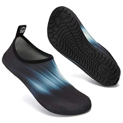 Abbildung von Mabove Badeschuhe Wasserschuhe Schwimmschuhe Herren Damen Strandschuhe Aquaschuhe Barfussschuhe Neopren Surfschuhe(Schwarz Gradient,44/45 EU)