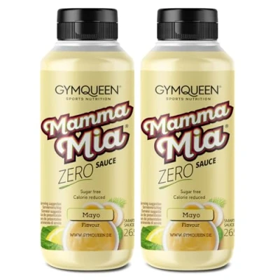 Abbildung von GymQueen Mamma Mia Zero Sauce 2x265ml, Mayo, kalorienarm, ohne Fett &amp; Zucker, zum Verfeinern von Gerichten oder als Salat Dressing, vegetarisch und laktosefrei