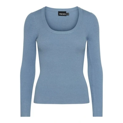 Abbildung von Pieces Pcmira Uneck Strickpullover, Damen, Größe: XS, Faded denim