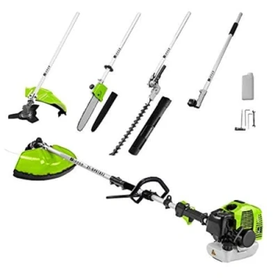 Abbildung von ZIPPER Benzin Motorsense ZI GPS182J, 43 cm Arbeitsbreite Faden, (Set), mit Heckenscheren und Hochentasteraufsatz