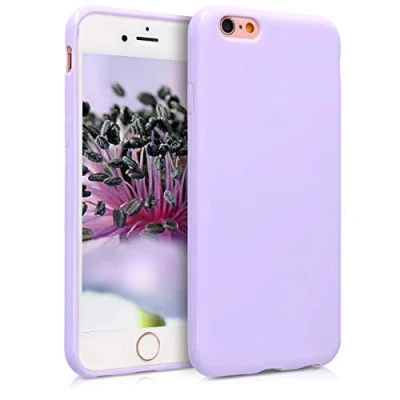 Abbildung von kwmobile Hülle kompatibel mit Apple iPhone 6 / 6S weiches TPU Silikon Case Cover geeignet für kabelloses Laden Lavendel