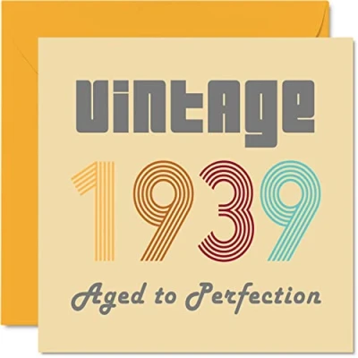 Abbildung von Geburtstagskarten zum 85. Geburtstag für Männer und Frauen Vintage 1939 Aged To Perfection 85 Lustig Sie Ihn 145 mm x Glückwunschkarten