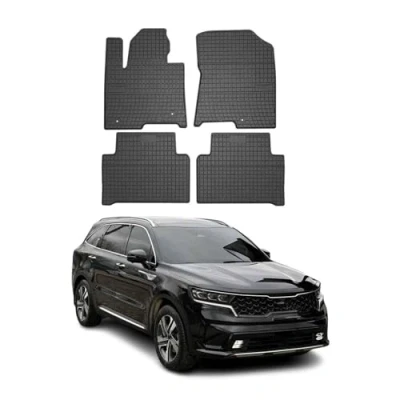 Abbildung von OMAC Gummi Fußmatten kompatibel mit Kia Sorento Hybrid PHEV 2020 2024 Automatten Schwarz 4X