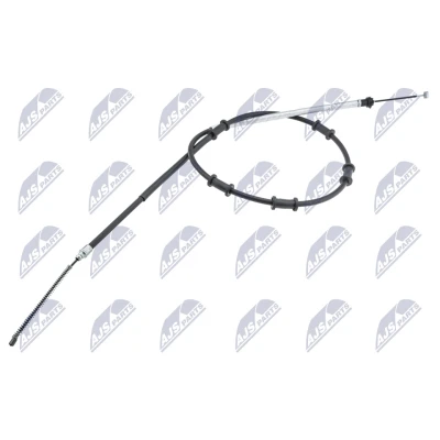 Abbildung von NTY HLR FT 009 Handbremsseil hinten links, rechts 1832, 1550 Trommelbremse FIAT: Doblo II Kombi, Kasten / Kombi