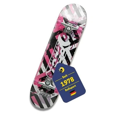 Abbildung von BEST SPORTING Skateboard A7 Street für Kinder &amp; Anfänger mit ABEC 7 Kugellagern Rutschfestes lagiges Ahorn Deck 100 kg belastbar Cooles Design (Street Pink)