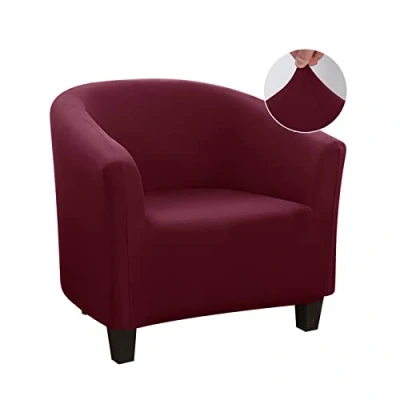 Abbildung von Jaotto Sesselschoner Sesselhusse Stretch Sesselüberwürfe Sofabezug Elastisch Sesselbezug Waschbar Entfernbar für Clubsessel Cafe Stuhl Sessel Loungesessel(Bordeaux,1 Stück)