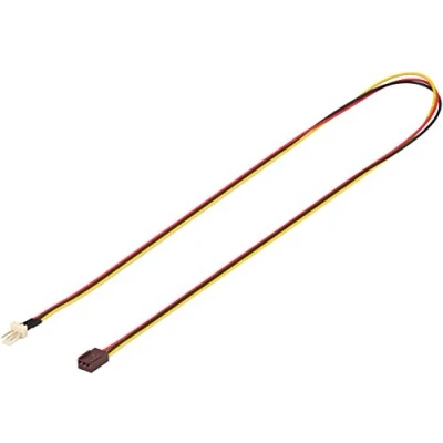 Abbildung von Goobay 93876 Internes Stromkabel / Stromadapter für PC Lüfter mit Stecker (3 Pin) auf Buchse Pin), 0,6m