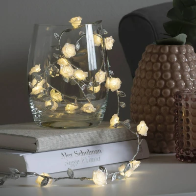 Abbildung von LED Dekolichterkette Blätter und Blüten 25 flammig