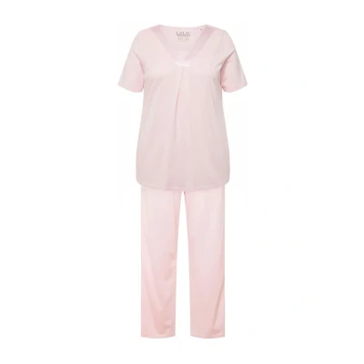 Abbildung von Ulla Popken Detail Twopiece SET Nachtwäsche Set, Damen, Größe: 46/48, Baby pink