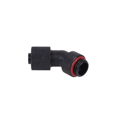 Abbildung von 11/8mm (8x1,5mm) Anschraubtülle 45; drehbar G1/4 gerändelt black matt