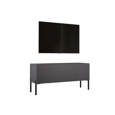 Abbildung von 3E 3xE living.com TV Schrank in Anthrazit mit Beinen Schwarz, A: B: 100 cm, H: 52 T: 32 cm