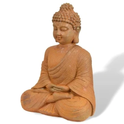 Abbildung von Aubaho Dekoobjekt Figur Buddha aus Eisen Garten Rost Eisenfigur Skulptur Antik Stil