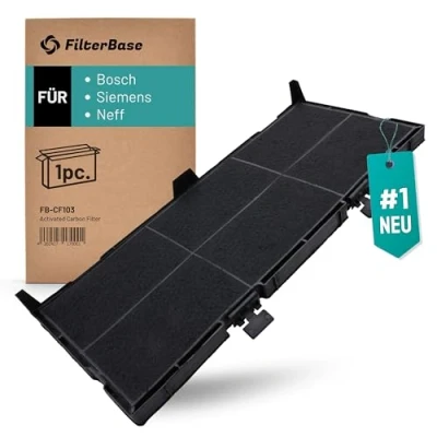 Abbildung von FilterBase® Aktivkohlefilter 1 Stück passend für Bosch 11025806 DSZ4561, Siemens LZ45610 LZ45650 und Neff Z54TC02X0 Filter Dunstabzugshaube