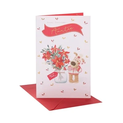 Abbildung von Boofle Weihnachtskarte mit Weihnachtsstern, Aufschrift Auntie Just For You