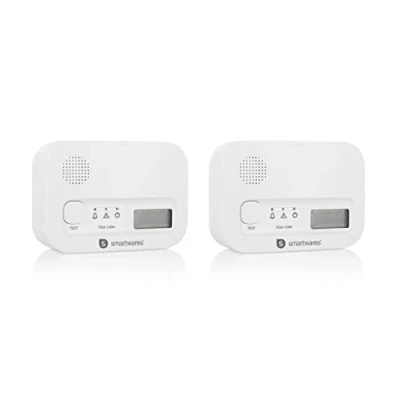 Abbildung von Smartwares FGA 13042 Kohlenmonoxidmelder mit Display und LED Anzeigen Testknopf 2 er Set