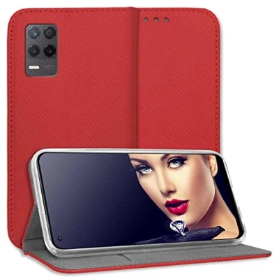 Abbildung von mtb more energy® Schutz Tasche Smart Magnet kompatibel mit Realme 8, 8 Pro (6.4&#039;&#039;) rot Bookstyle Klapp Cover Hülle Wallet Case