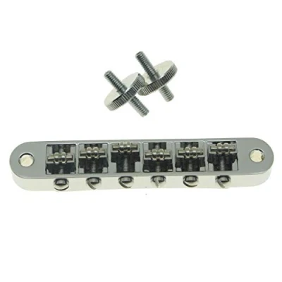 Abbildung von Dopro Chrom Gitarrenrollensattelbrücke Tune O Matic Steg für Gibson Les Paul, SG, ES Dot, Gretsch Bigsby T M mit M4 Pfosten