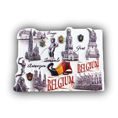Abbildung von 3D Wahrzeichen Belgien Kühlschrank Kühlschrankmagnet Tourist Souvenirs Handgemachte Harz Handwerk Magnetische Aufkleber Home Küche Dekoration Reise Geschenk