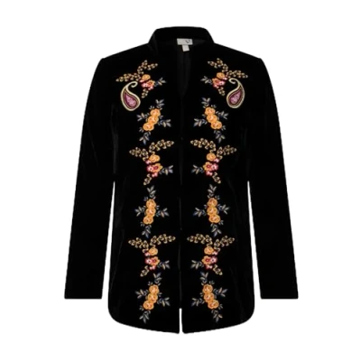 Abbildung von Ulla Popken Paisley Blazer, Damen, Größe: 48, Black