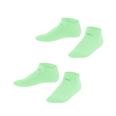 Abbildung von ESPRIT Unisex Kinder Sneakersocken Foot Logo Multipack K Sn Baumwolle kurz einfarbig 2 Paar, Grün After Eight 7134, 27 30