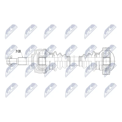 Abbildung von NTY NPW PS 019 Antriebswelle Hinterachse rechts 700mm Schaltgetriebe 6 Gang