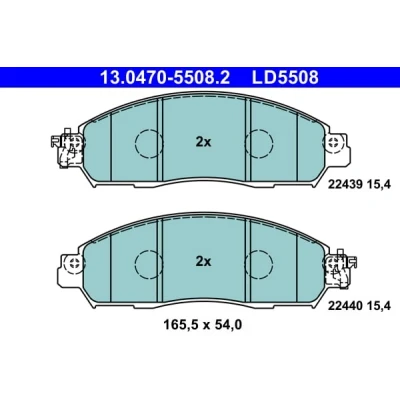 Abbildung von ATE 13.0470 5508.2 Bremsbelagsatz mit akustischer Verschleißwarnung NISSAN: NV200 Kasten / Kombi, Leaf II