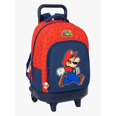 Abbildung von SUPER MARIO TRICK Großer Rucksack mit Rädern, kompakt, abnehmbar, ideal für Kinder verschiedener Altersgruppen, bequem und vielseitig, Qualität Widerstandsfähigkeit, 33 x 22 45 cm,