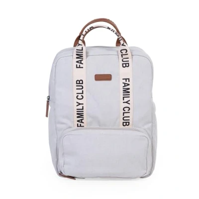Abbildung von CHILDHOME, Wickelrucksack Family Bag Club, Großes Fassungsvermögen, Multifunktional, Wickelunterlage inbegriffen, 11 Fächer, Isotherm Taschen,Trolley Koffer Durchgang,Kinderwagenbefestigung,20,5L,Ecru