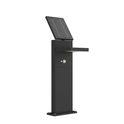 Abbildung von Lucande LED Solarwegelampe Silvan, 60 cm, Sensor, grafitgrau