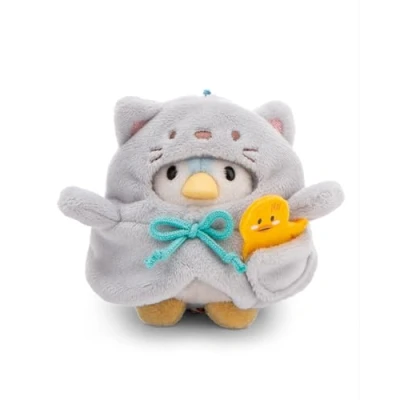 Abbildung von Nici Kuscheltier mymochi, Pinguin Waddle, 8 cm, mit Ente und Katzenkostüm, in Geschenkbox