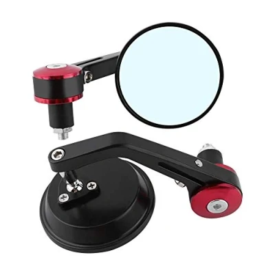 Abbildung von Motorrad Spiegel Lenkerendenspiegel Rund Rückspiegel Set 1 Paar Universal 7/8&quot; Runder Lenker Bar End Seitenspiegel Rot