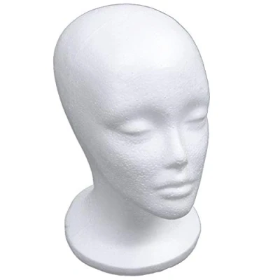 Abbildung von Weibliche Schaum Schaufensterpuppe Kopf Modell Hut PerüCke Display Stand Rack Weiß
