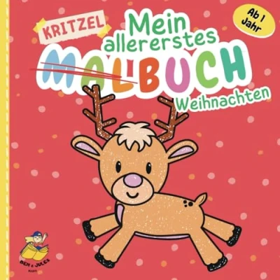 Abbildung von Kritzelbuch Weihnachten ab 1 Jahr: Mein erstes Malbuch mit großen &amp; einfachen Motiven zum Kritzeln Ausmalen liebevolles Weihnachtsgeschenk für Kleinkinder