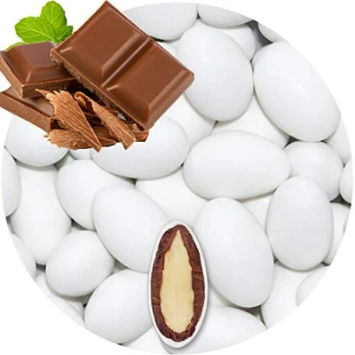 Abbildung von EinsSein 1kg Schokomandeln Milchschoko weiss matt Hochzeitsmandeln Mandeln Hochzeit Taufmandeln Gastgeschenke Zuckermandeln Bonboniere Confetti Badem sekeri Gastgeschenk Zucker Candy Bar Süssigkeiten