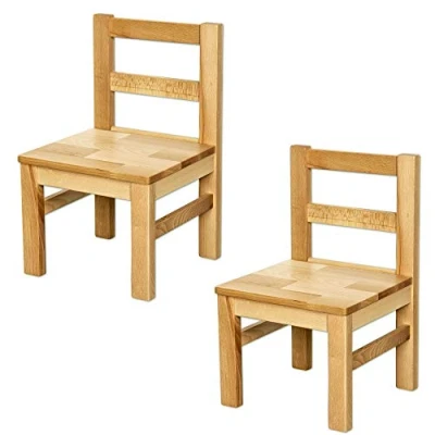 Abbildung von Betten ABC Zweier Set Bubema Kinderstuhl Kinderzimmer Stuhl aus massiver Kernbuche Natur geölt, extra stabil
