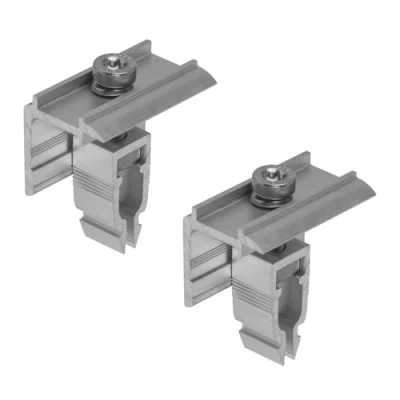 Abbildung von Avoltik Solarmodul Halterung 2x Endklemme mit Aluminiumlegierung für Höhe 30mm 45mm I Befestigung PV Anlagen Korrosionsbeständig EASY CLICK SYSTEM Silber