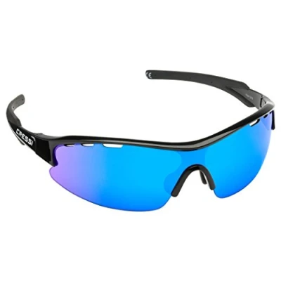 Abbildung von Cressi Sub S.p.A. Mixte Adulte Vento Lunettes de Soleil, Noir/Lentilles Bleu, Unisexe